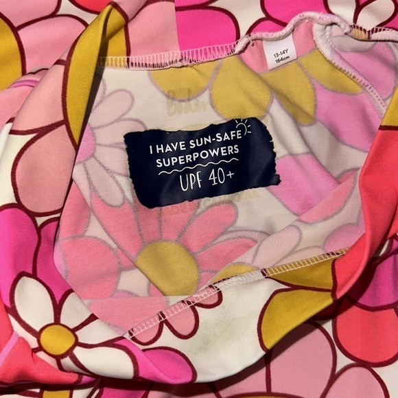 Boden Rashguard Girls Colorful Retro 60s Groovy Floral Swimsuit Long Sleeve - Picture 6 of 7